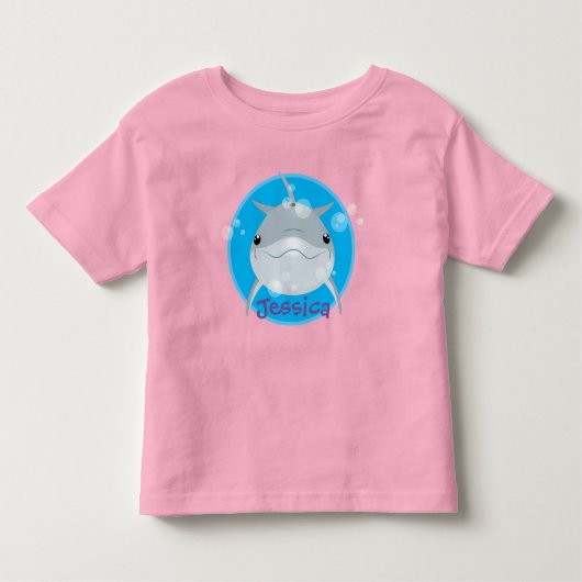 Cute happy kawaii dolphin cartoon kinder shirts (Voorkant)