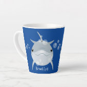 Cute happy kawaii dolphin cartoon latte mok (Linkerhoek)