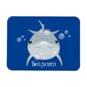 Cute happy kawaii dolphin cartoon magneet