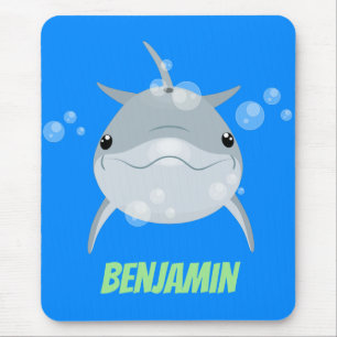 Cute happy kawaii dolphin cartoon muismat