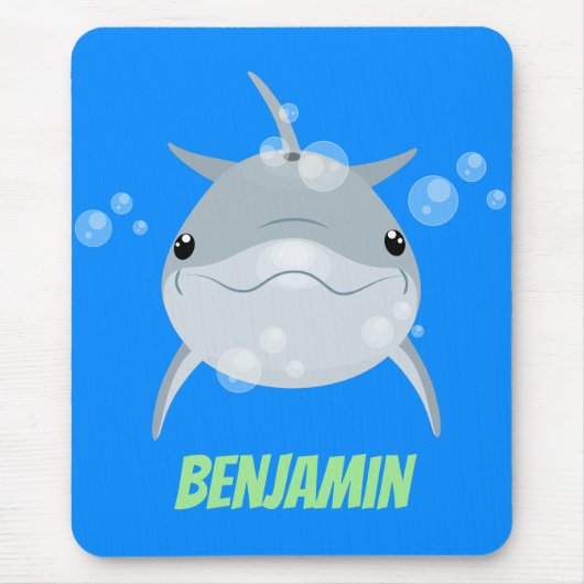 Cute happy kawaii dolphin cartoon muismat (Voorkant)