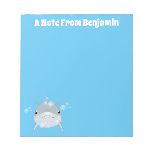 Cute happy kawaii dolphin cartoon notitieblok (Voorkant)
