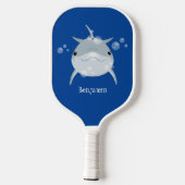 Cute happy kawaii dolphin cartoon pickleball paddle (Achterkant)