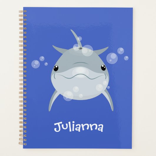 Cute happy kawaii dolphin cartoon planner (Voorkant)