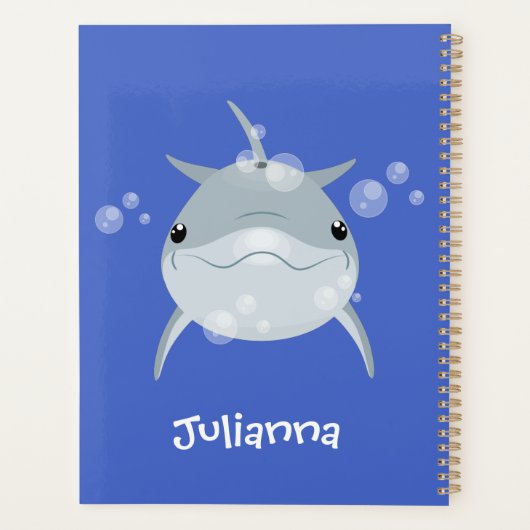 Cute happy kawaii dolphin cartoon planner (Achterkant)