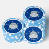 Cute happy kawaii dolphin cartoon poker chips (Opstapeling)