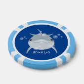 Cute happy kawaii dolphin cartoon poker chips (Enkel)