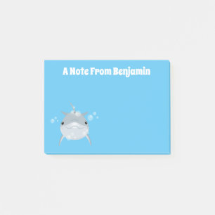 Cute happy kawaii dolphin cartoon post-it® notes