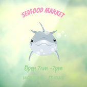 Cute happy kawaii dolphin cartoon raamsticker (Vel 3)