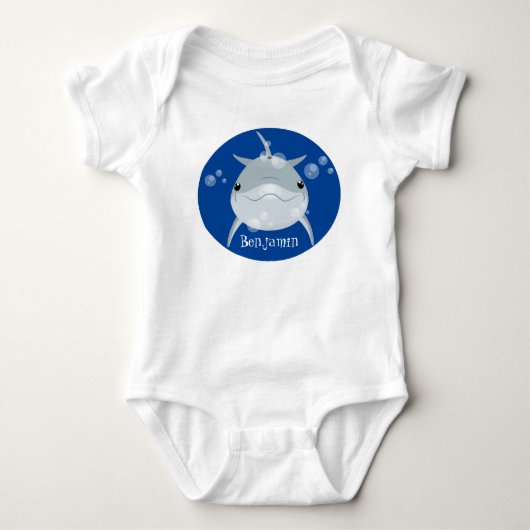 Cute happy kawaii dolphin cartoon romper (Voorkant)