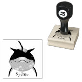 Cute happy kawaii dolphin cartoon rubberstempel (Gestempeld)