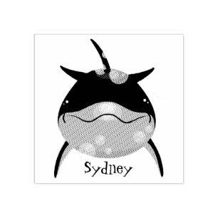 Cute happy kawaii dolphin cartoon rubberstempel