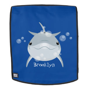 Cute happy kawaii dolphin cartoon rugtassen