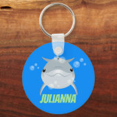 Cute happy kawaii dolphin cartoon sleutelhanger (Voorkant)