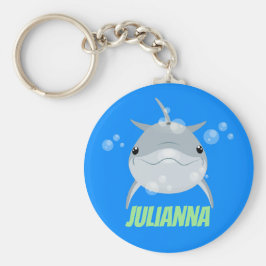 Cute happy kawaii dolphin cartoon sleutelhanger