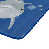Cute happy kawaii dolphin cartoon snijplank (Hoek)