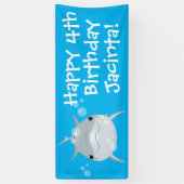 Cute happy kawaii dolphin cartoon spandoek (Verticaal)