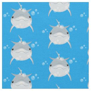Cute happy kawaii dolphin cartoon stof