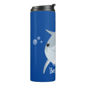Cute happy kawaii dolphin cartoon thermosbeker (Gedraaid links)
