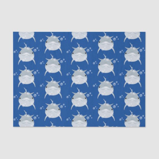 Cute happy kawaii dolphin cartoon tissuepapier (Voorkant)