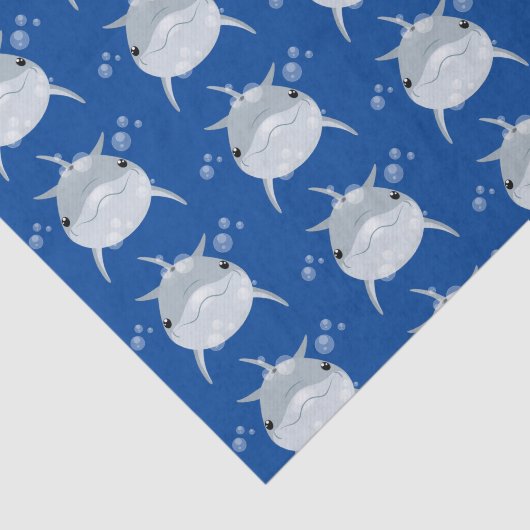 Cute happy kawaii dolphin cartoon tissuepapier (Detail)