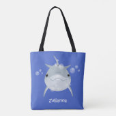 Cute happy kawaii dolphin cartoon tote bag (Achterkant)