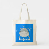 Cute happy kawaii dolphin cartoon tote bag (Achterkant)