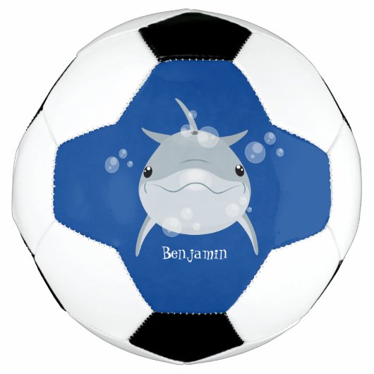 Cute happy kawaii dolphin cartoon voetbal (Voorkant)