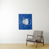 Cute happy kawaii dolphin cartoon wandkleed (In situ)