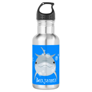 Cute happy kawaii dolphin cartoon waterfles 