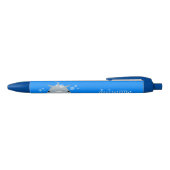 Cute happy kawaii dolphin cartoon zwarte inkt pen (Bovenkant)