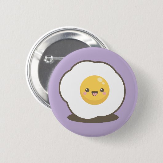 Cute Happy Kawaii Fried Egg Pin Badge Button (Voorkant /achterkant)