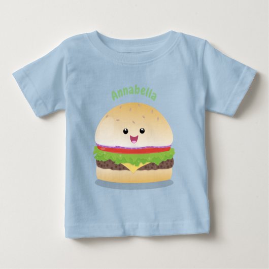 Cute happy kawaii hamburger cartoon (Voorkant)