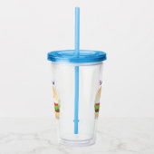 Cute happy kawaii hamburger cartoon acryl drinkbeker (Rechts)