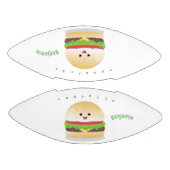 Cute happy kawaii hamburger cartoon american football (Panelen)