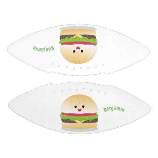 Cute happy kawaii hamburger cartoon american football (Panelen)