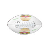 Cute happy kawaii hamburger cartoon american football (Voorkant)
