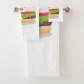 Cute happy kawaii hamburger cartoon bad handdoek (Insitu)