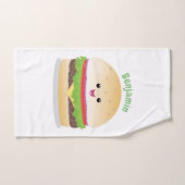 Cute happy kawaii hamburger cartoon bad handdoek (Handdoek)