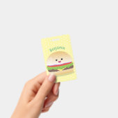 Cute happy kawaii hamburger cartoon badge (Handheld)