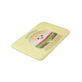 Cute happy kawaii hamburger cartoon badmat (Gekanteld)