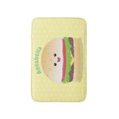 Cute happy kawaii hamburger cartoon badmat (Voorkant Verticaal)
