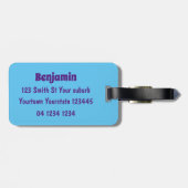 Cute happy kawaii hamburger cartoon bagagelabel (Achterkant horizontaal)