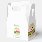 Cute happy kawaii hamburger cartoon bedankdoosjes (Geopend)