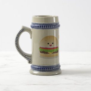 Cute happy kawaii hamburger cartoon bierpul