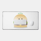 Cute happy kawaii hamburger cartoon bureaumat (Keyboard & Muis)