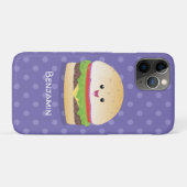 Cute happy kawaii hamburger cartoon Case-Mate iPhone case (Achterkant (horizontaal))