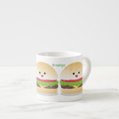 Cute happy kawaii hamburger cartoon espresso kop (Voorkant rechts)