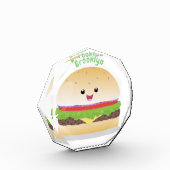 Cute happy kawaii hamburger cartoon fotoblokken (Links)