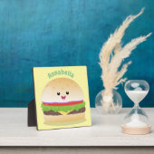 Cute happy kawaii hamburger cartoon fotoplaat (Insitu)